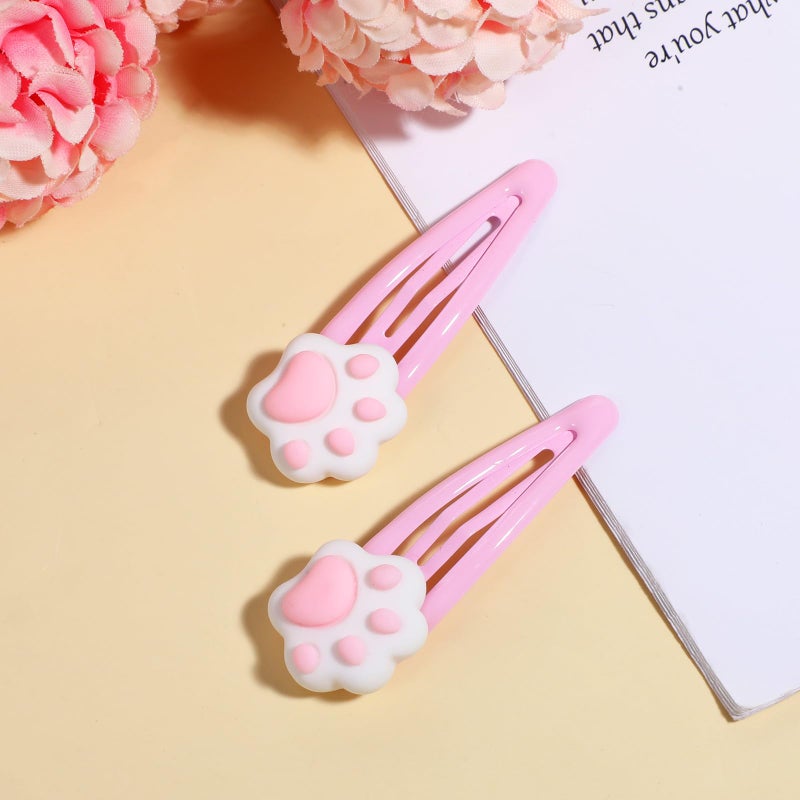 Aeaocvo 6PCS kawaii Hair Clips Pink Cat Hair Clips for Hair Decor Y2k Cat Hair Pins Suitable for Girls, Cartoon Cat Metal Hairpins for Kids, Girls Kawaii Hair Accessories - Image 3